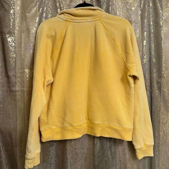 PINK Victorias Secret Golden Yellow Antiqued Quarter Zip Sweater Medium - Picture 3 of 6